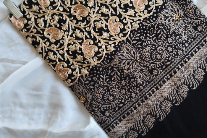 Black & Gold Pashmina Shawl