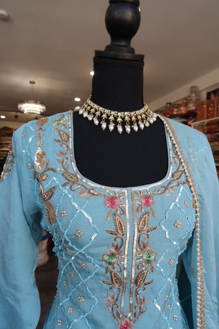 Baby Blue sharara suit