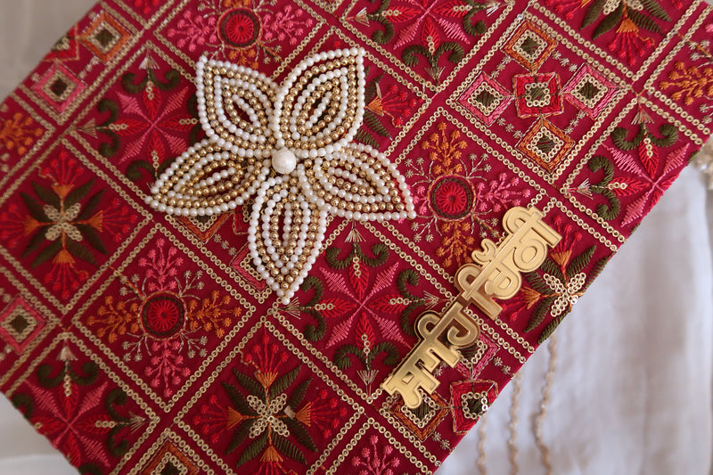 Red Phulkari Sahi Chithi