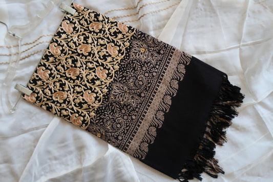 Black & Gold Pashmina Shawl