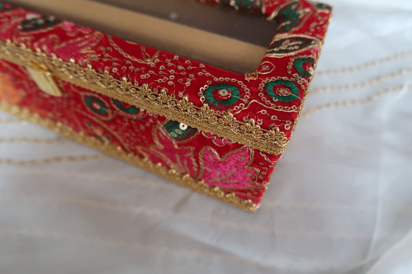 Floral Red Bridal Chura Box