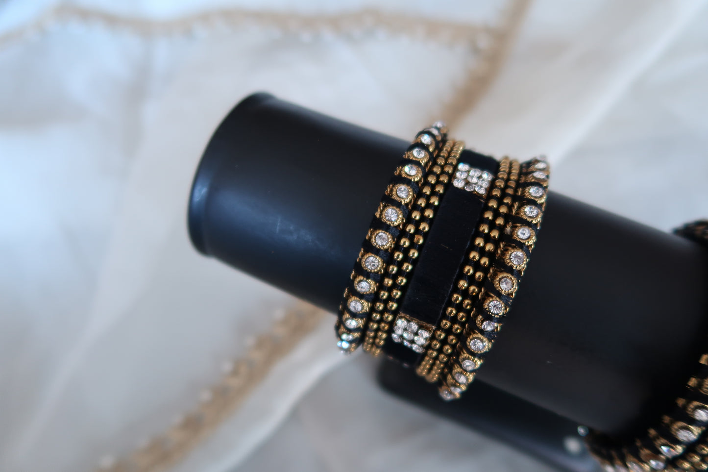 Black Threaded Bangles