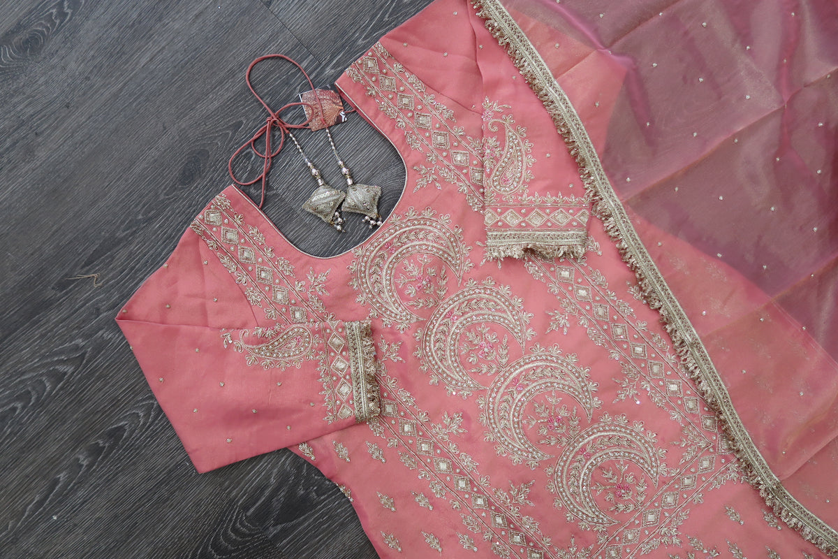 Light Pink Silk Suit