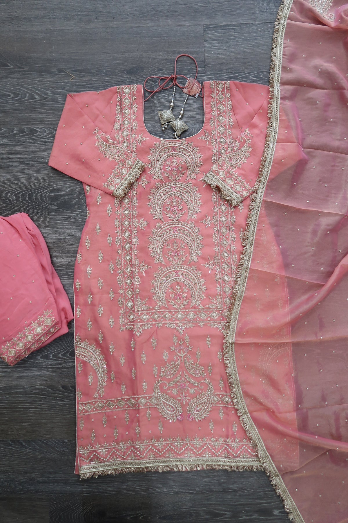 Light Pink Silk Suit