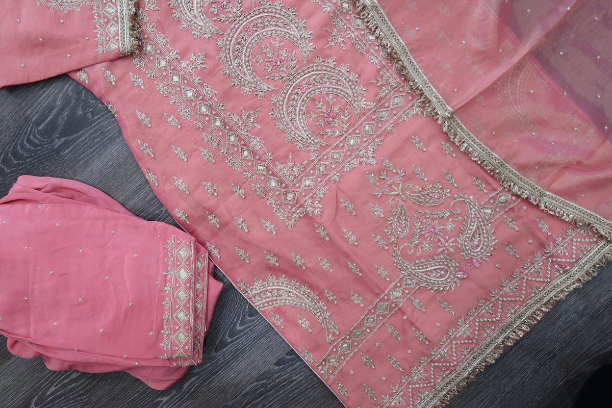 Light Pink Silk Suit