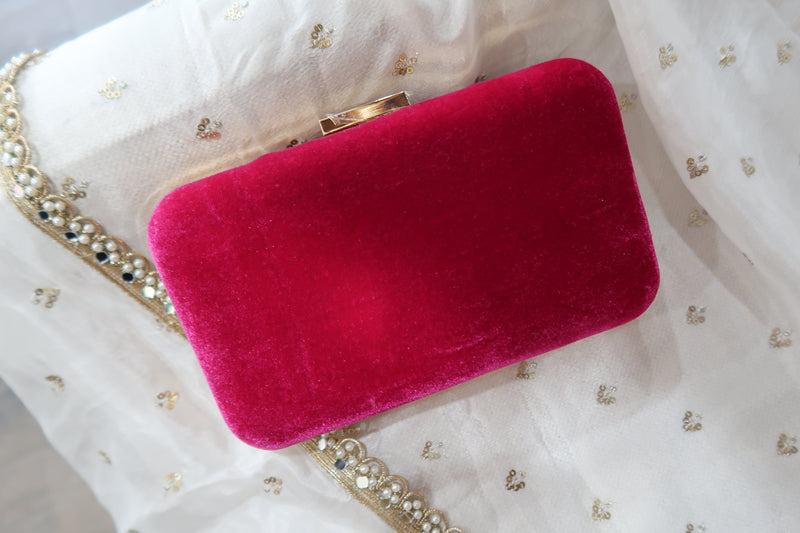 Velvet Magenta Clutch