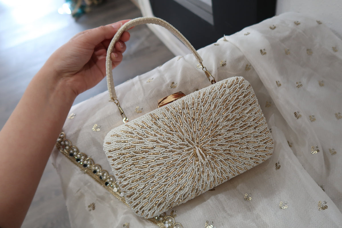 White Bead Clutch