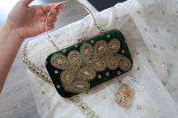 Velvet Green Clutch