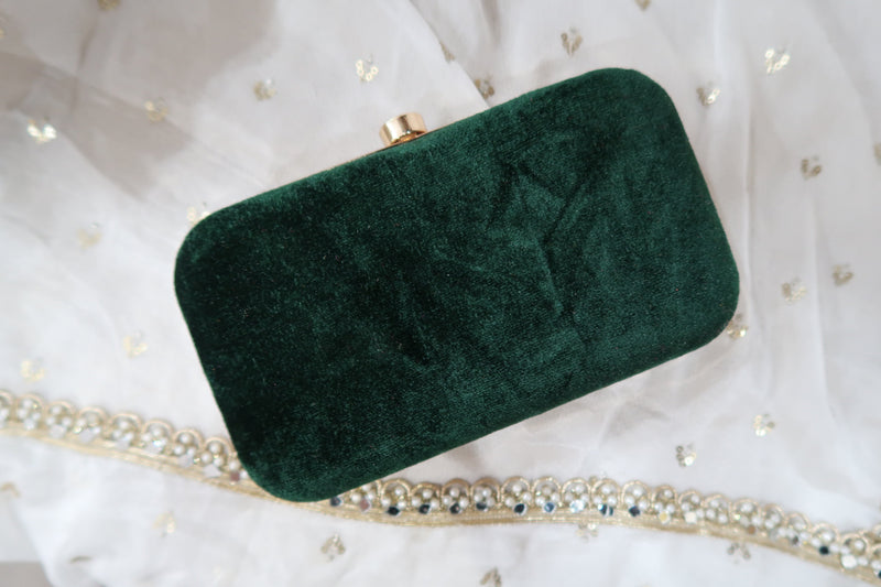 Velvet Green Clutch