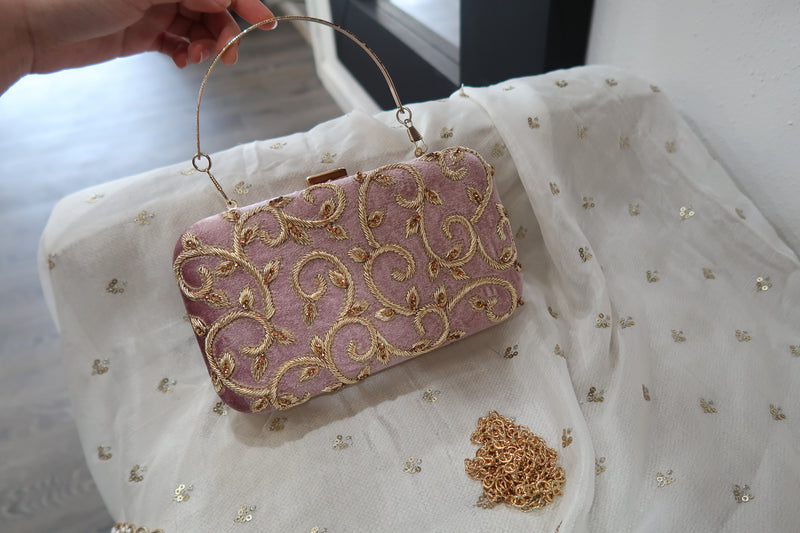 Mauve Velvet Clutch