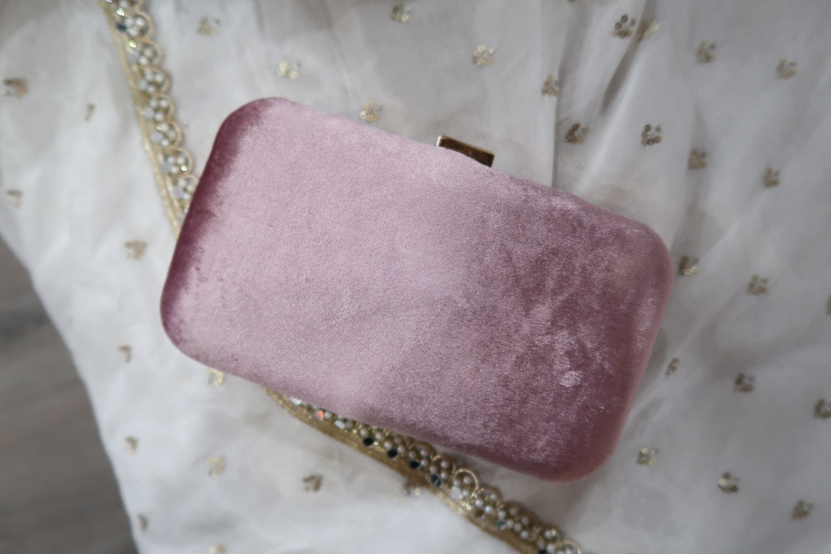 Mauve Velvet Clutch