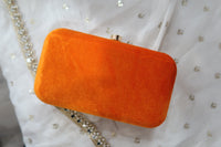 Orange Velvet Clutch