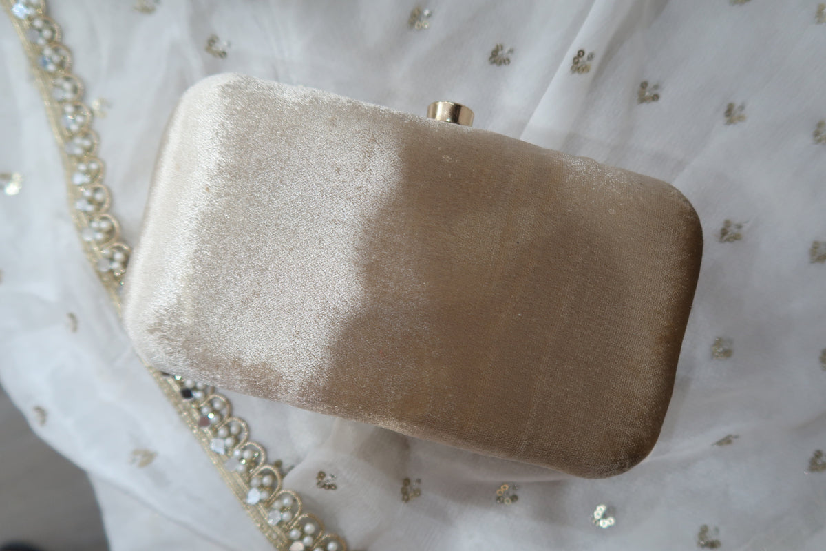 Beige/Gold Clutch