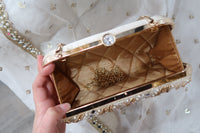 Beige/Gold Clutch