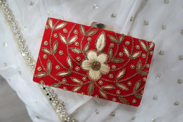 Red Flower Clutch