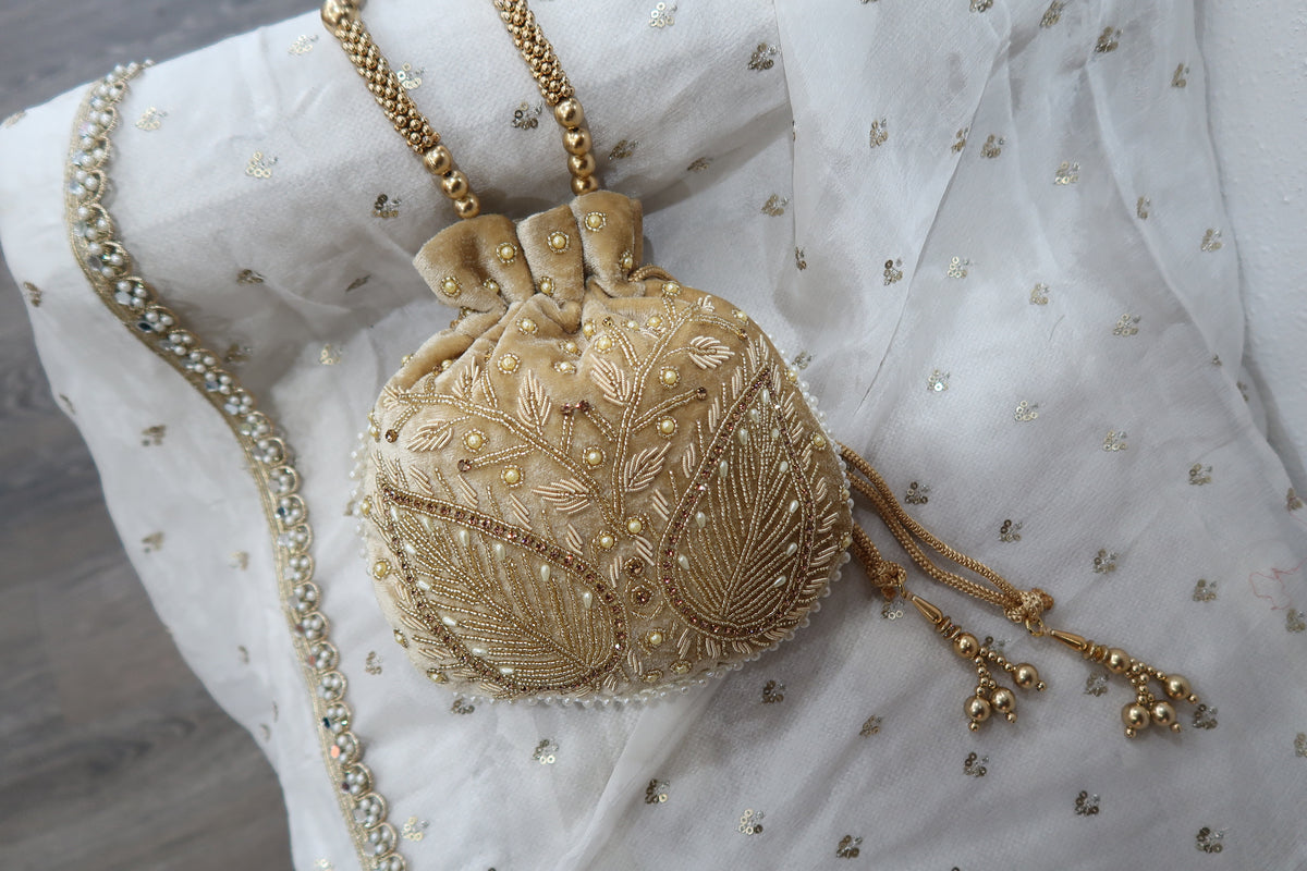 Velvet Gold Potli Bag