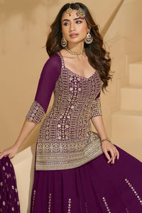 Purple Georgette Lehenga